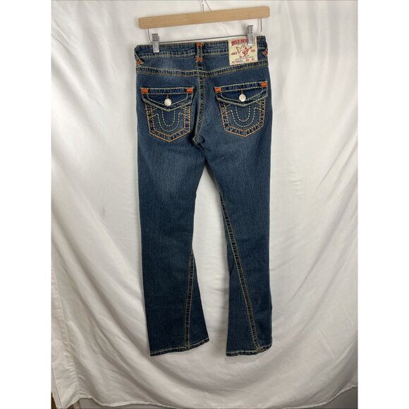 True Religion Vintage Joey Low Rise Flared Embroidered Jeans Womens Size 28 - Picture 8 of 13